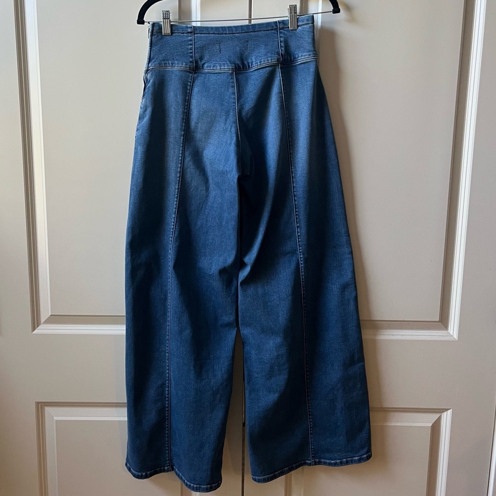 We The Free Spotlight High-Rise Wide Leg Flared Jeans Womens 27 Stretch Pull On - Picture 3 of 11